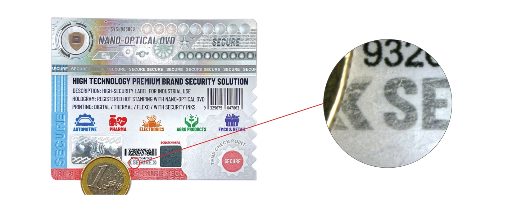 The Coin Reactive Ink is transparent when not activated and only becomes visible when rubbed with a metallic object, e.g. a coin.