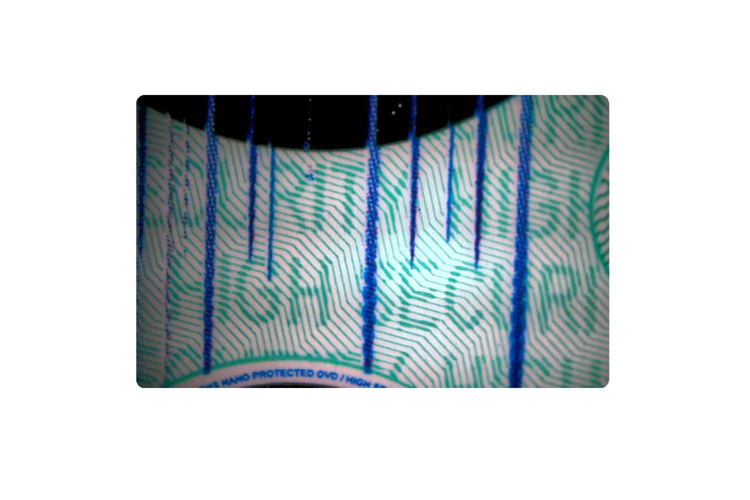 The morph effect is created by special thickening of the lines in the printed image and is very difficult to forge. The fine lines form a unique pattern and can hardly be forged.