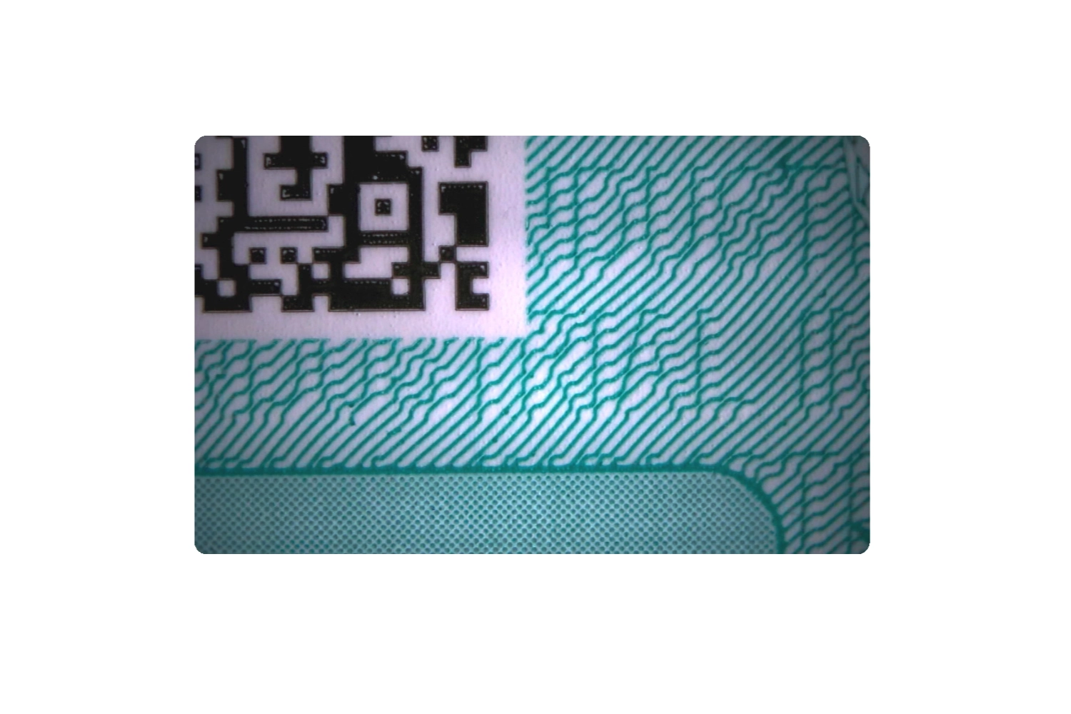 The relief effect is created by curving the lines in the printed image and, like the morph effect, is very difficult to fake. The letters appear raised here and look three-dimensional.