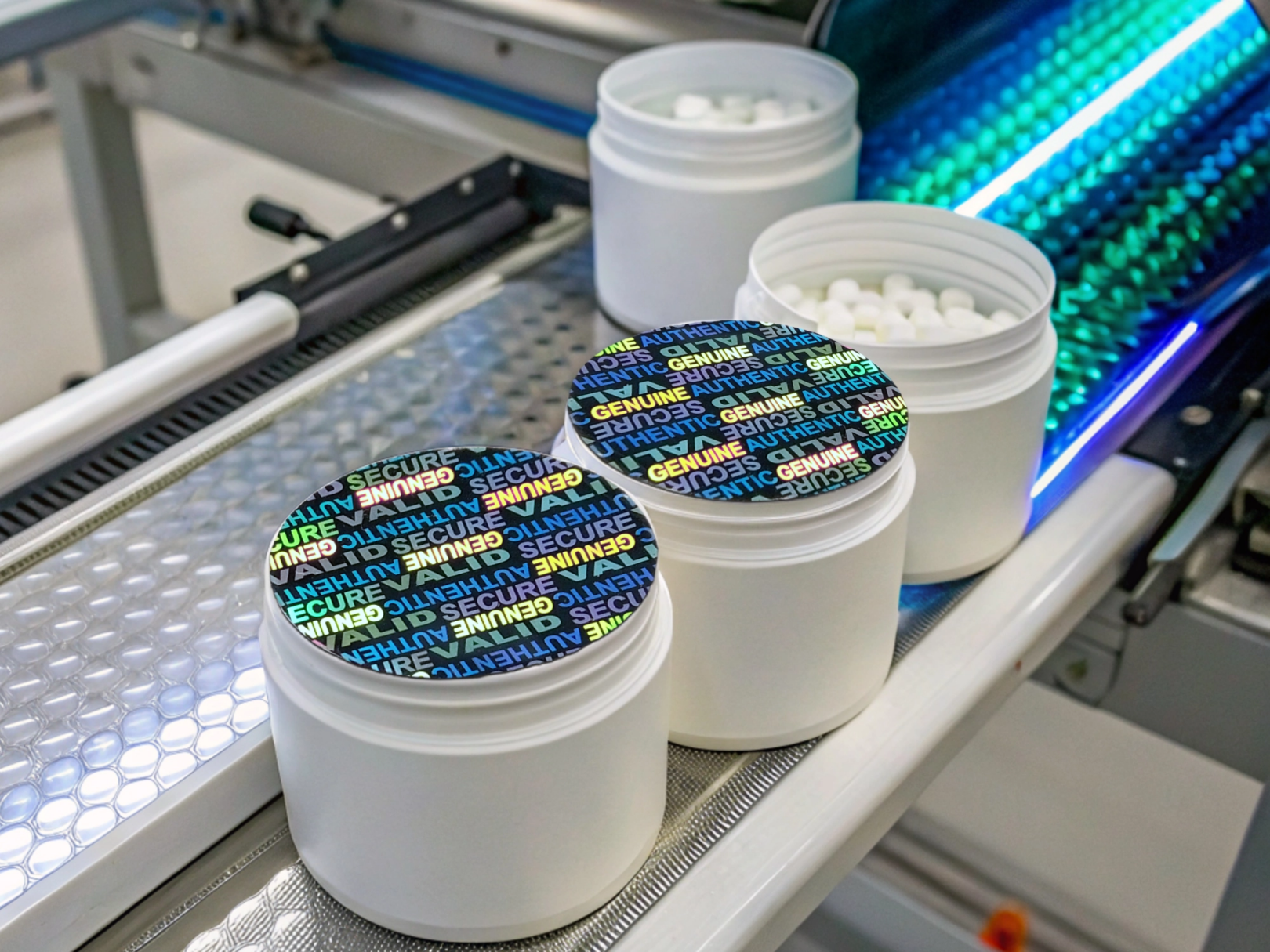 Induction sealing wads and a hologram seal protect your high-quality product from external influences and seal it perfectly in your container.