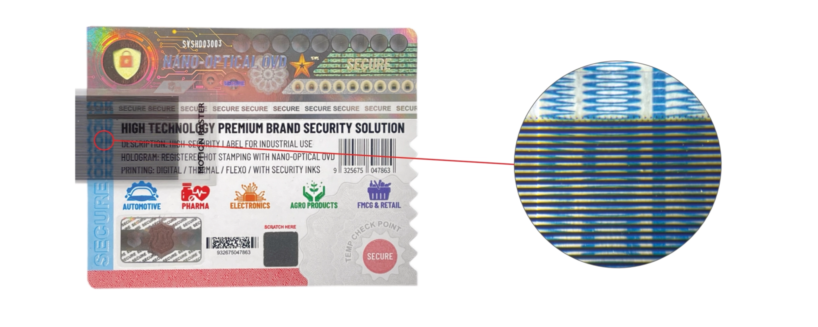 The Motion Raster is based on the same technology as the Encrypted Pattern, but uses a different raster and print image.