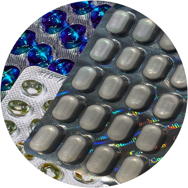 Aluminum foil with hologram for pharma & food packaging as protection against tampering & counterfeiting and highest security requirements for the product.