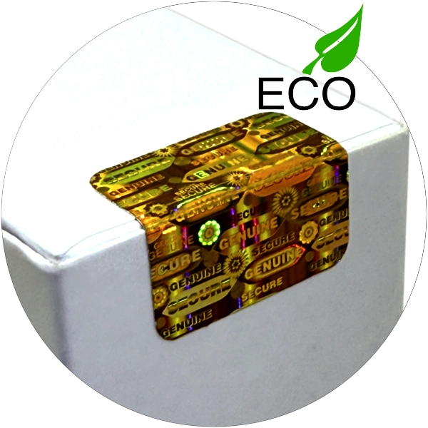Paper hologram stickers are recyclable and environmentally friendly. A tamper-proof seal of quality for sustainability and environmental awareness.