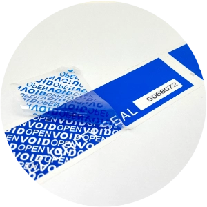 Security labels and VOID labels with Tamper Evident for product identification