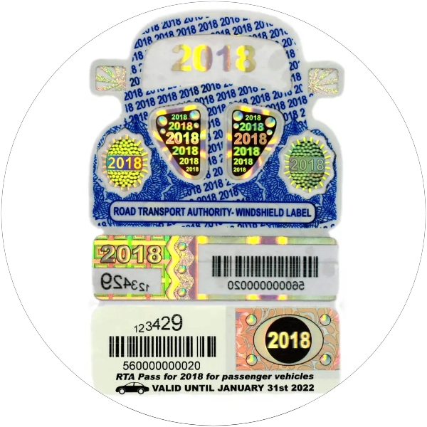 Windshield stickers with hologram vignettes for vehicle identification are extremely robust, forgery-proof and offer protection against tampering.
